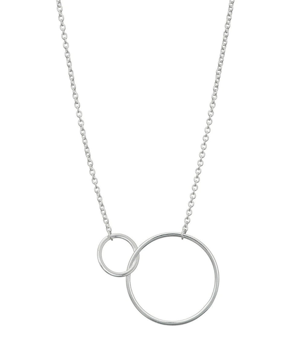 Mary K | Silver Large 2 Circle Necklace