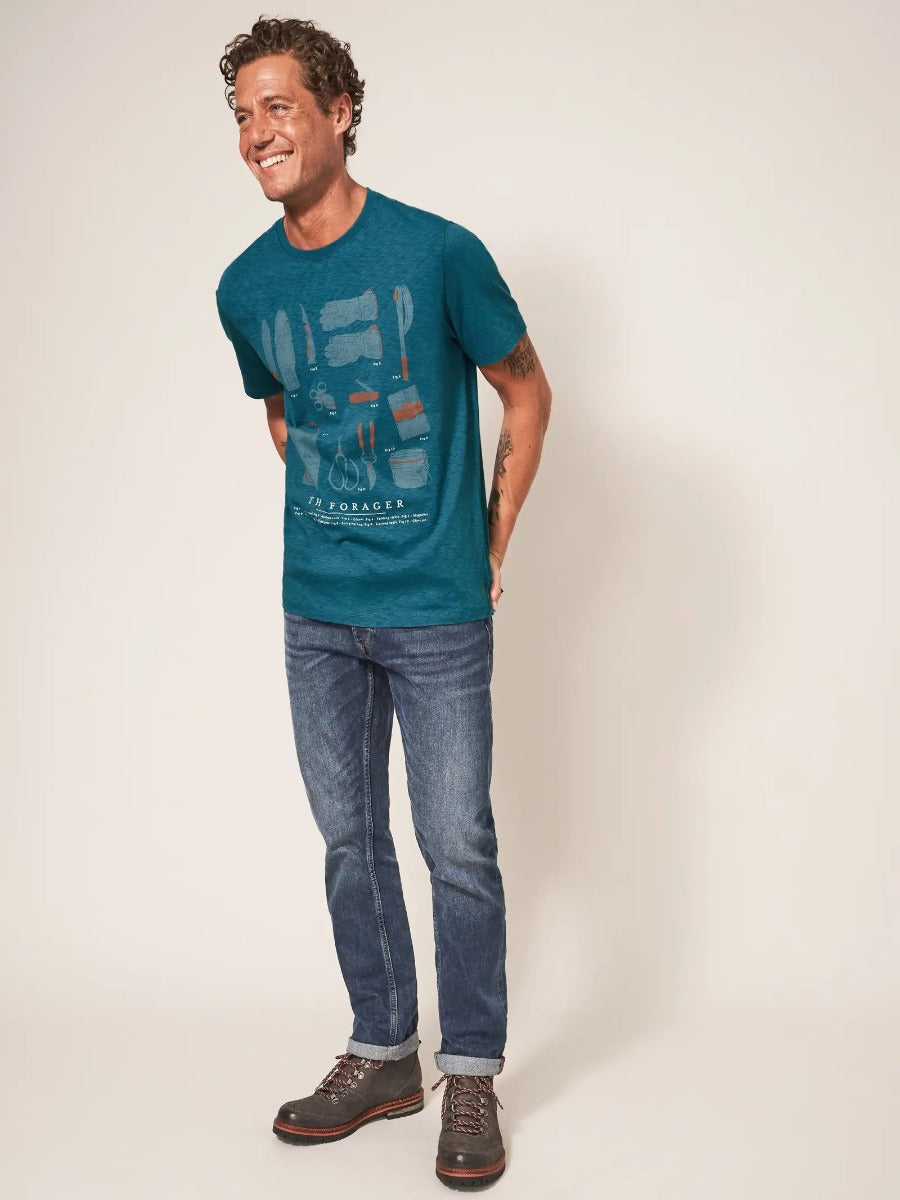 White Stuff | Forager Graphic T-Shirt -Teal