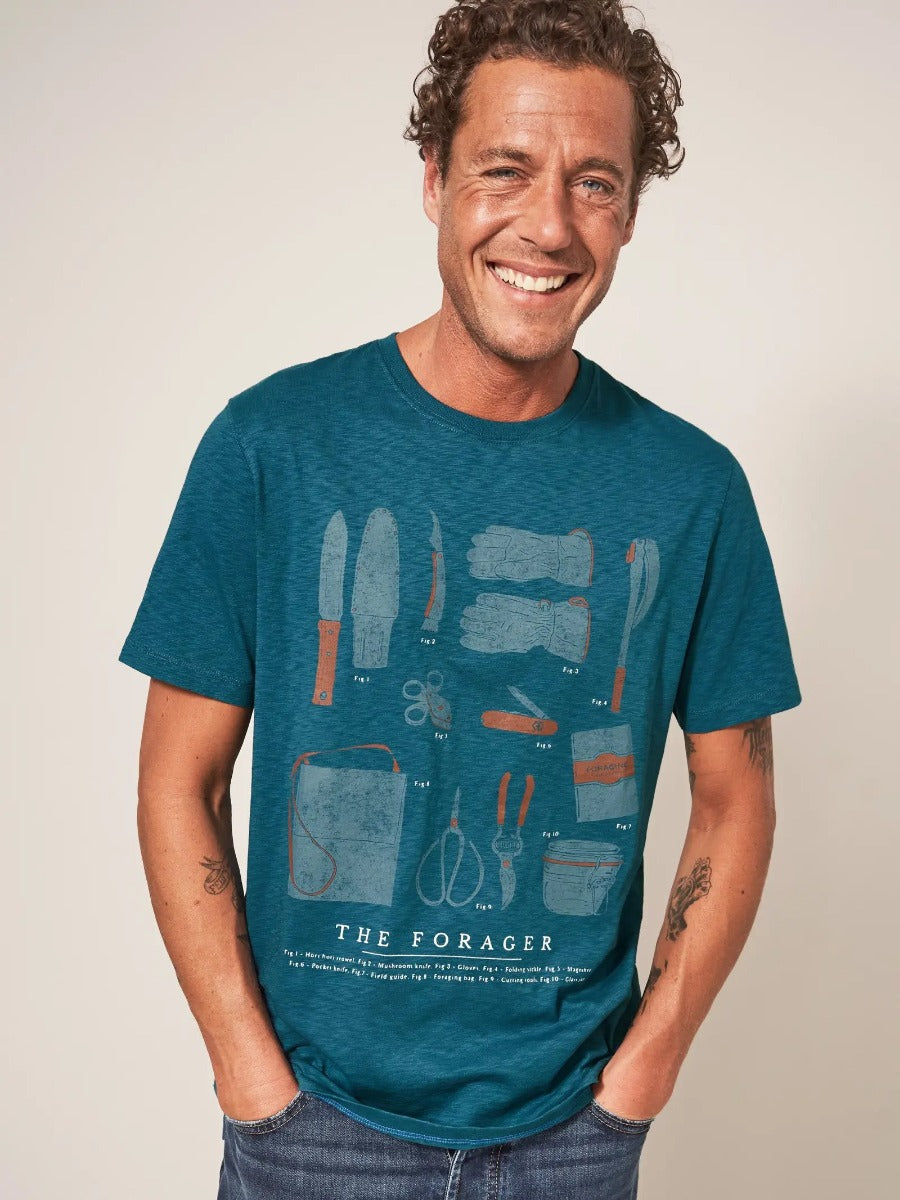 White Stuff | Forager Graphic T-Shirt -Teal