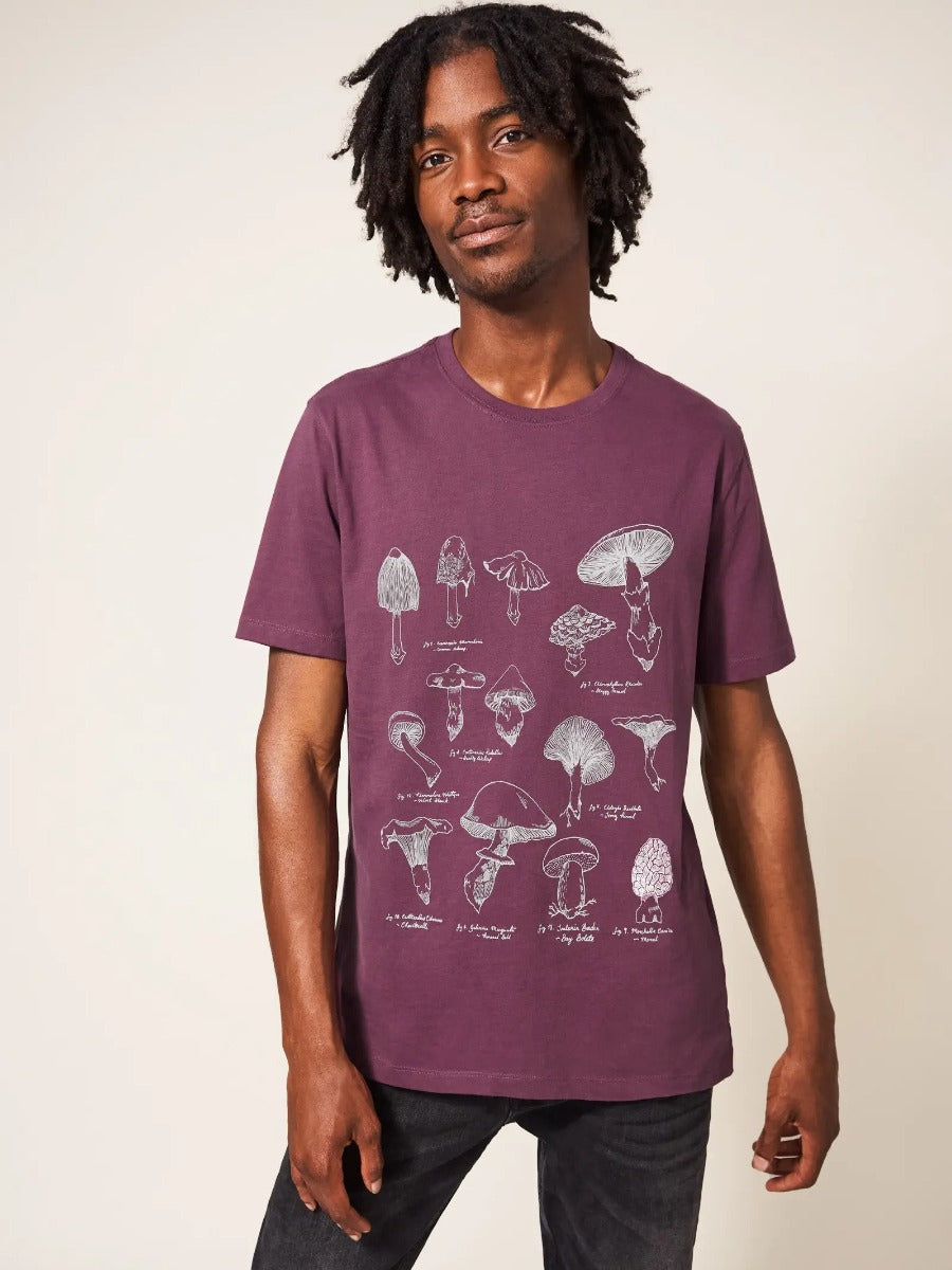 White Stuff | Mushroom Graphic T-Shirt -Purple