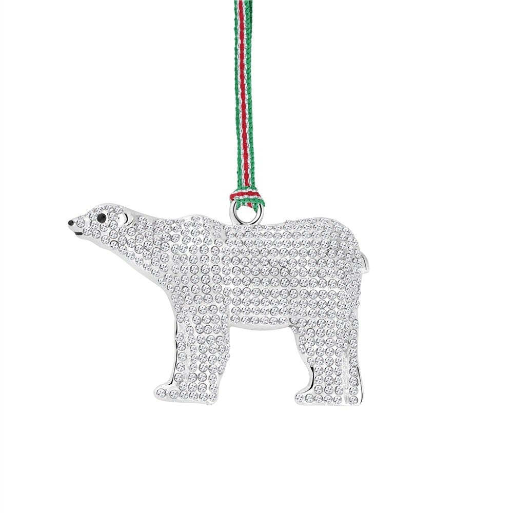 Newbridge Silverware | Polar Bear with Clear Stones Tree Decoration