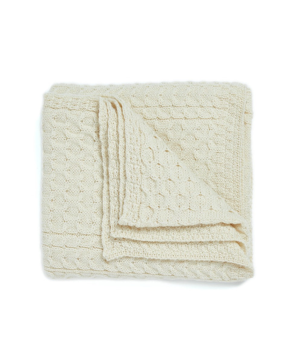 Aran Honeycomb Blanket | Natural