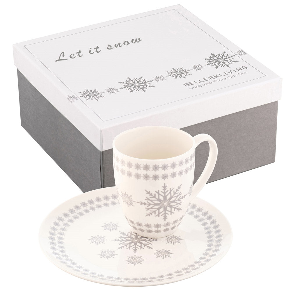 Belleek | Let It Snow Mug & Plate