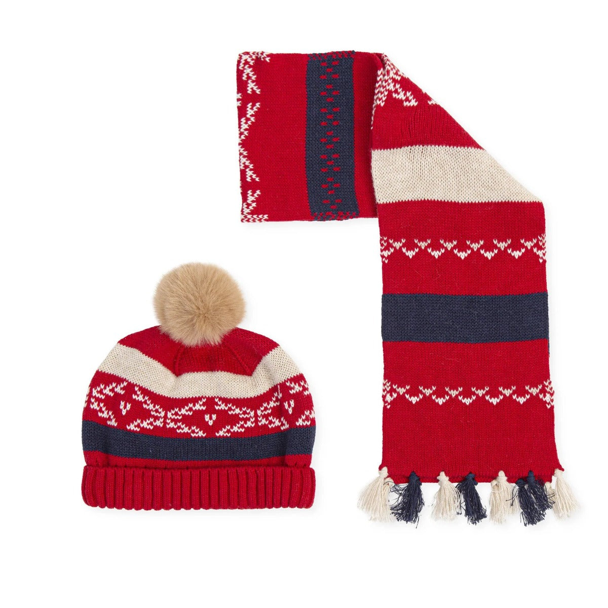 Tutto Piccolo | Hat & Scarf Set Red Stripe