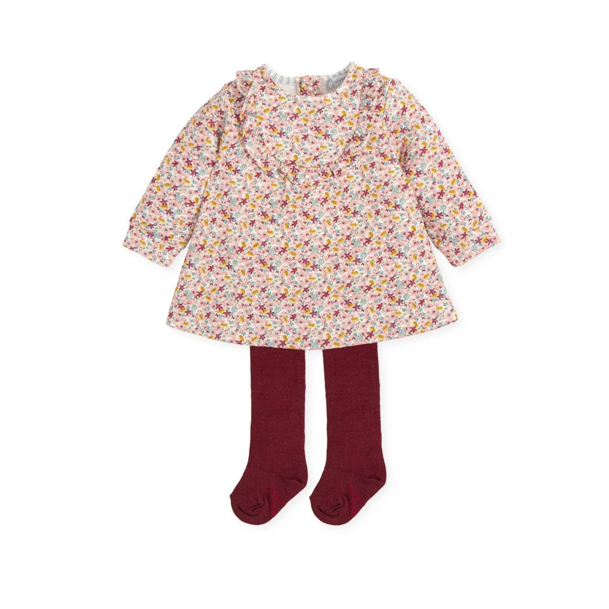 Tutto Piccolo | Dress With Tights - Petal Red