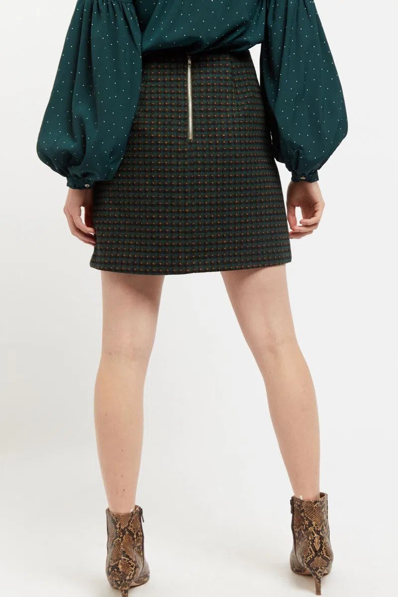 Louche | Aubin Check Mini Skirt -Green