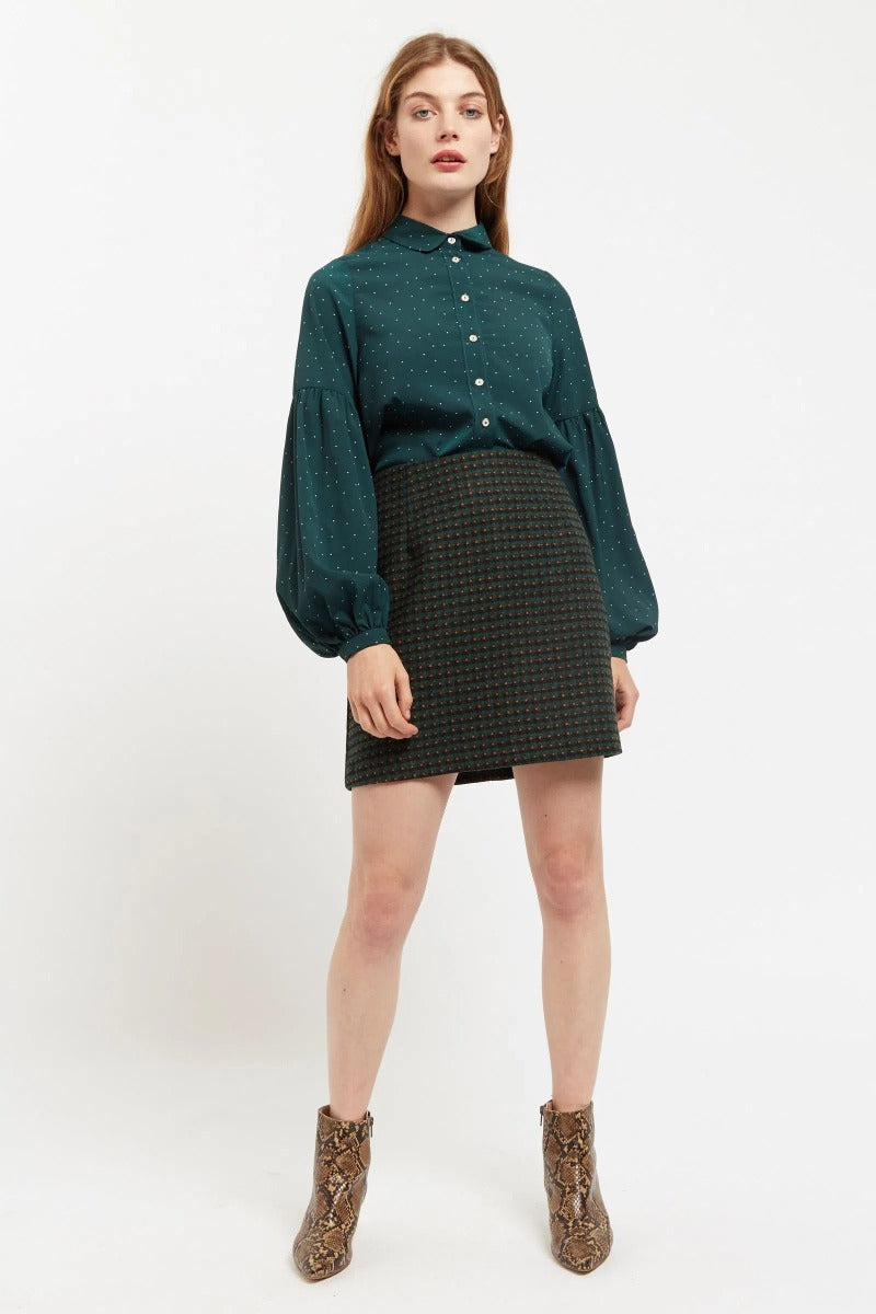 Louche | Aubin Check Mini Skirt -Green