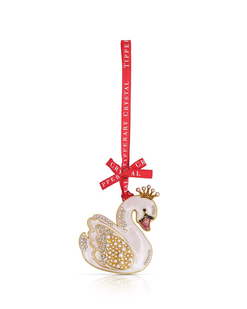 Tipperary Crystal | Pearl Swan Decoration