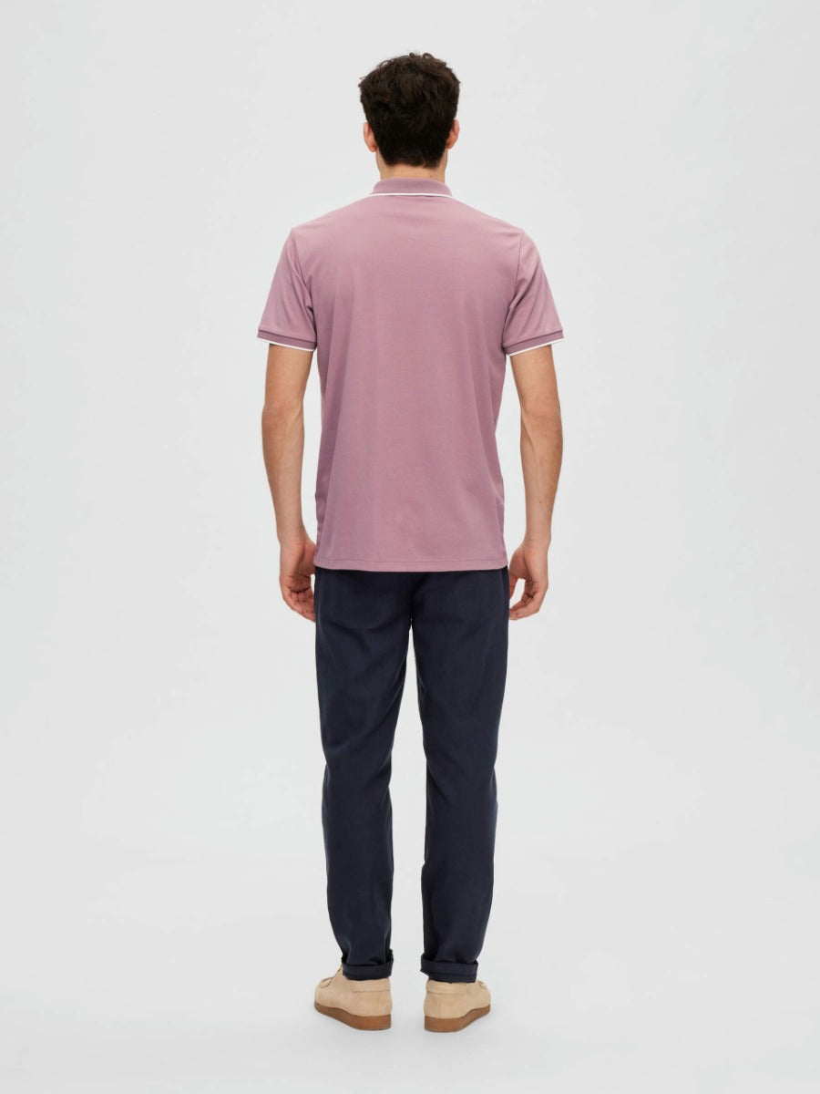 Selected Homme | Figo Zipped Polo Shirt | Mauve