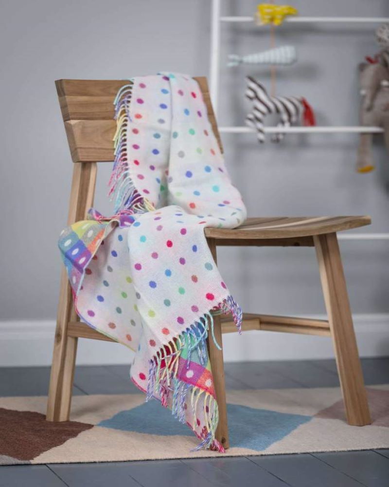 Foxford Wollen Mills | Rainbow Spotted Baby Blanket