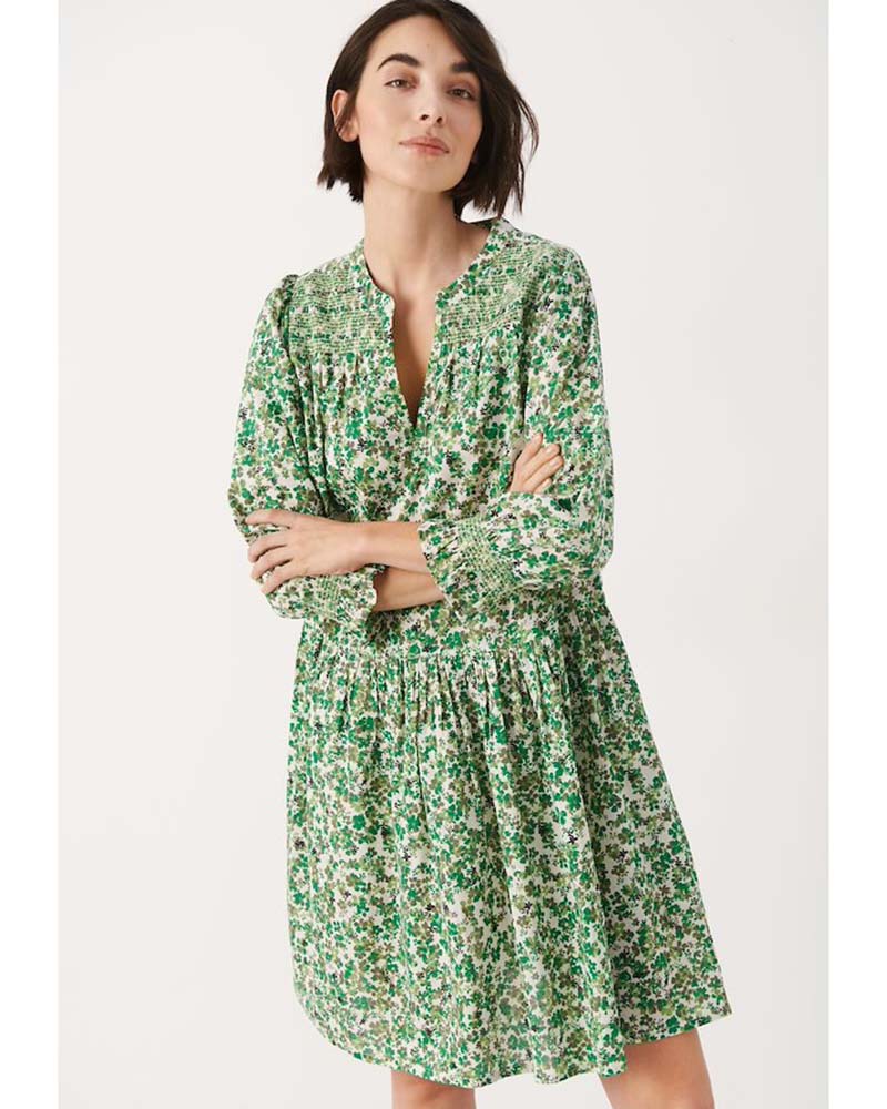 Part Two | Nadine Mini Flower Print Dress -Green