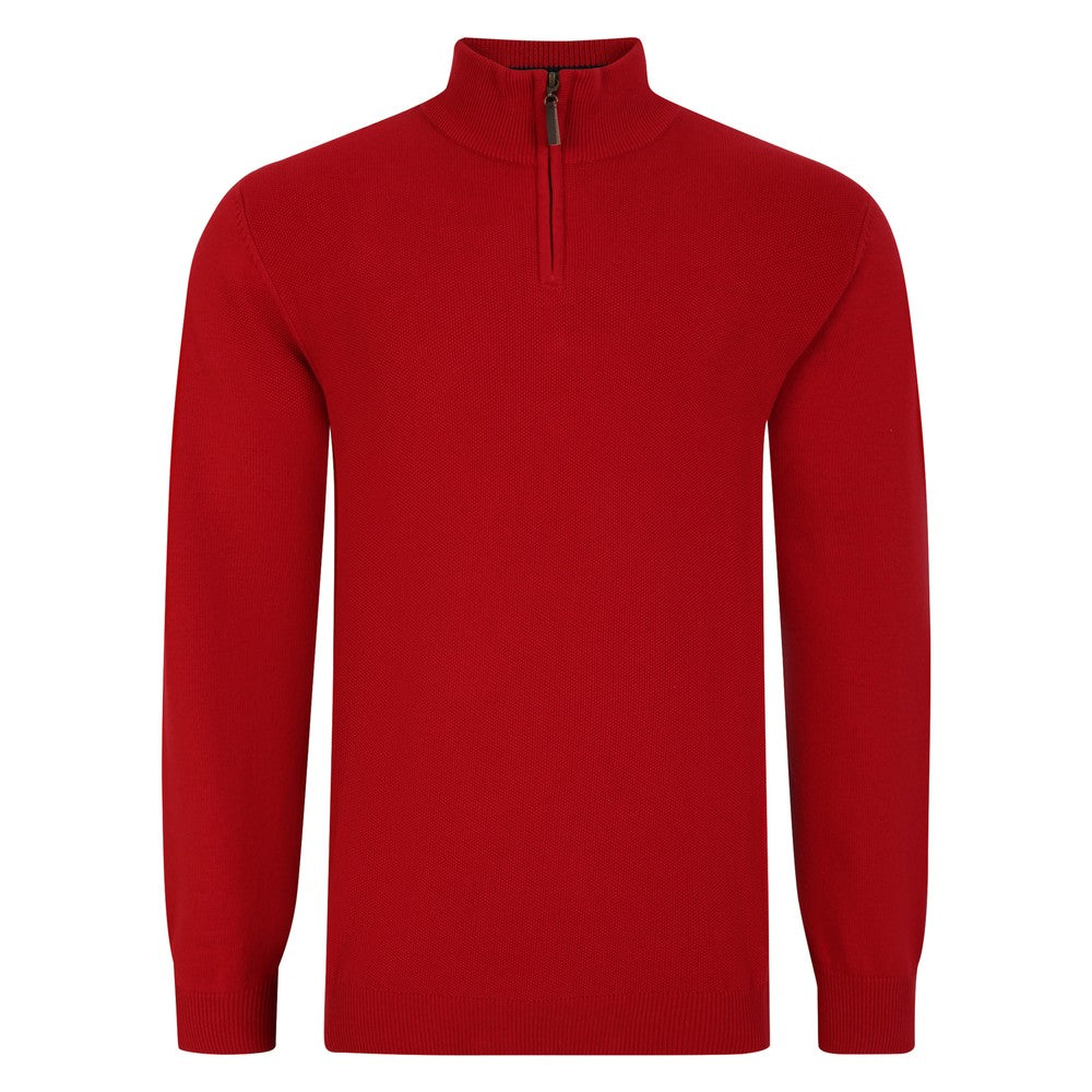 Peter Gribby | 1/4 Zip Rice Stitch | Red