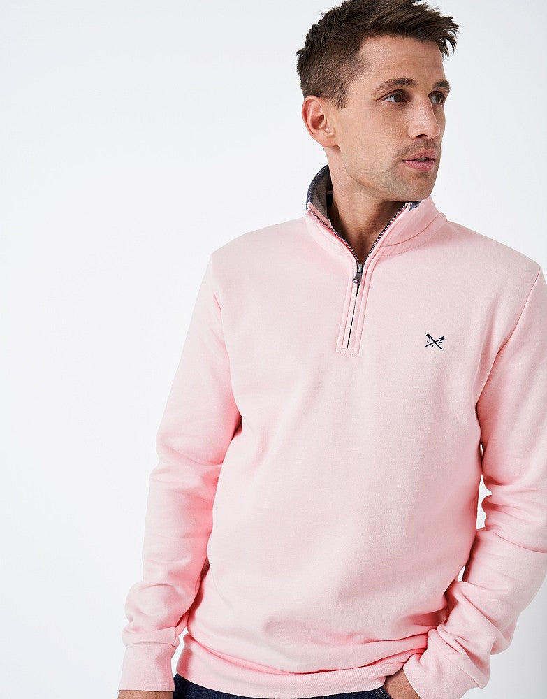 Crew Clothing | Half Zip Sweater | Pink