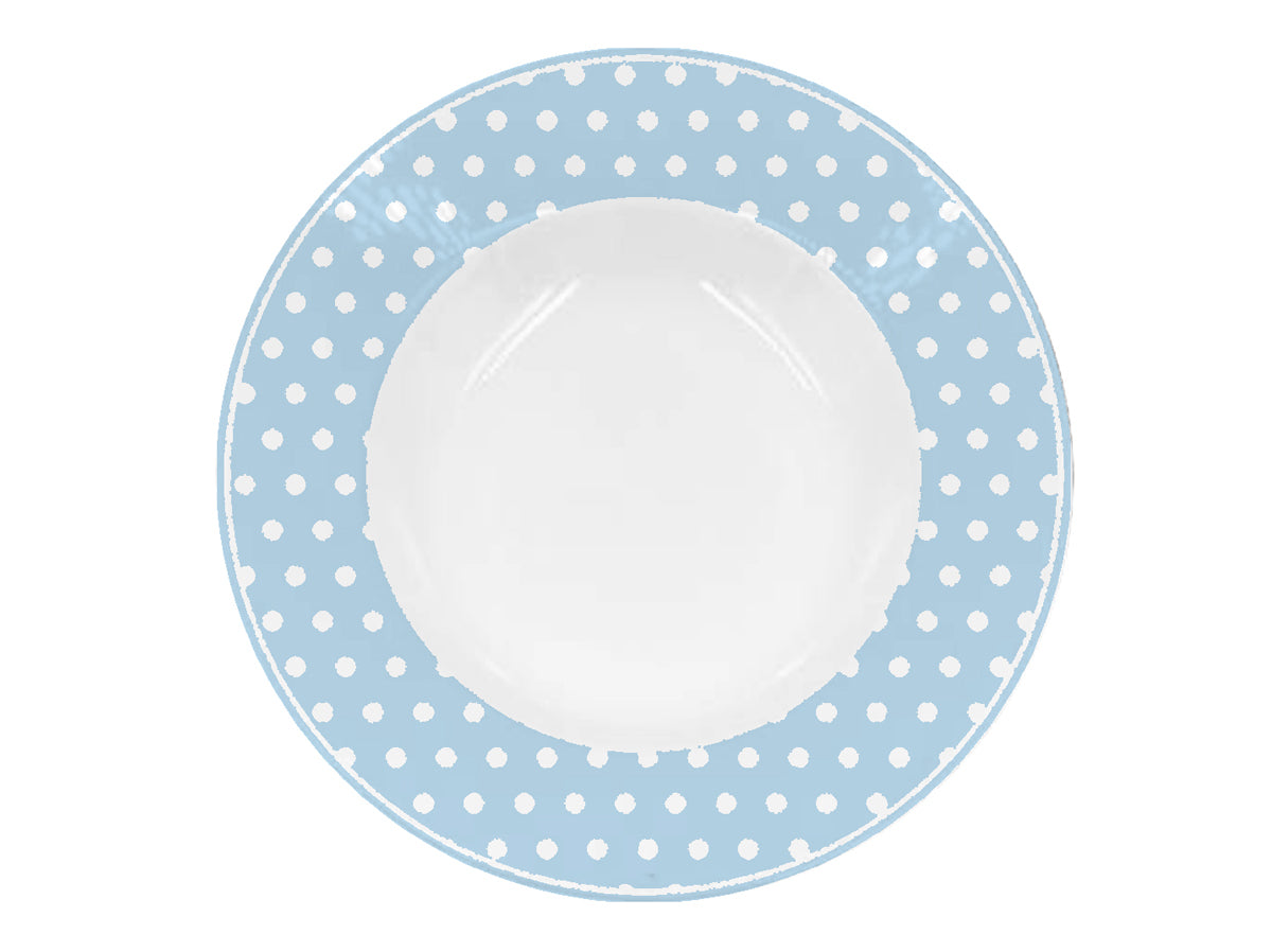 Isabelle Rose | Pastel Blue Polka Dot Soup Plate