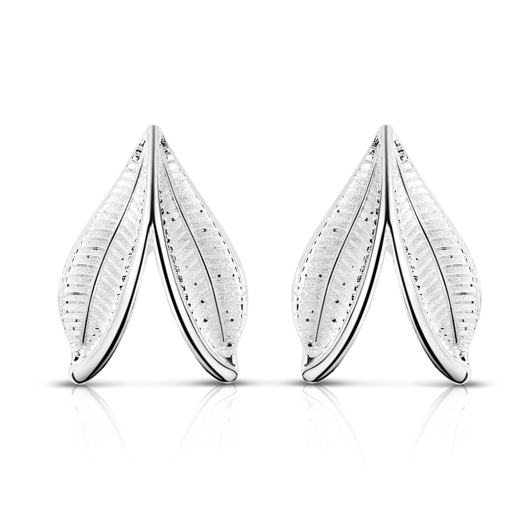 Newbridge Silverware | Leaf Stud Earrings