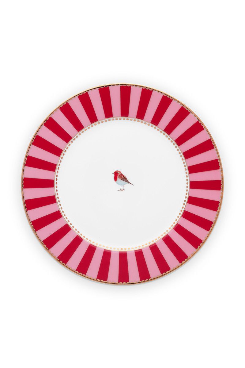Pip Studio | Love Birds Pastry Plate | Red/Pink - 17cm