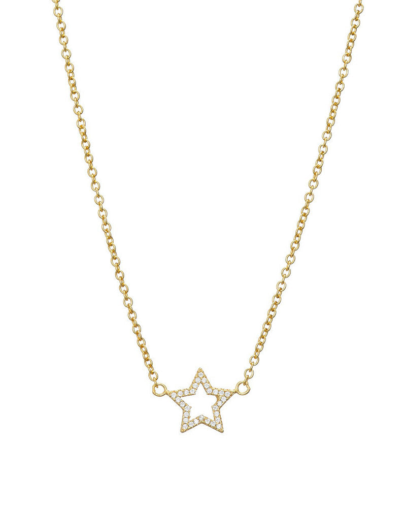 Mary-K Gold Pave Star Necklace