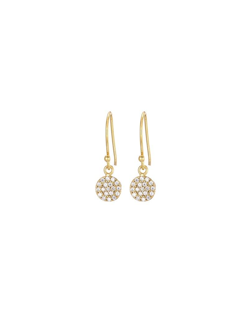 Mary-K | Gold Pave Drop Discs