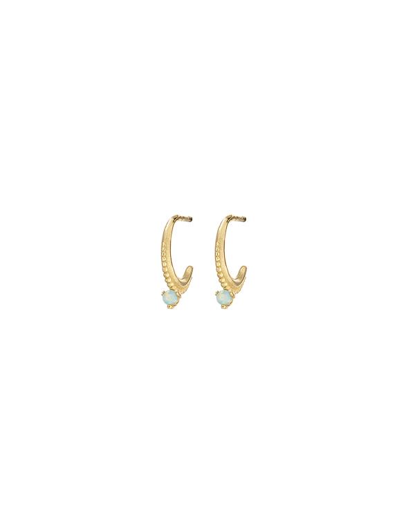 Mary-K | Gold Mini Hoops with Opal Stone