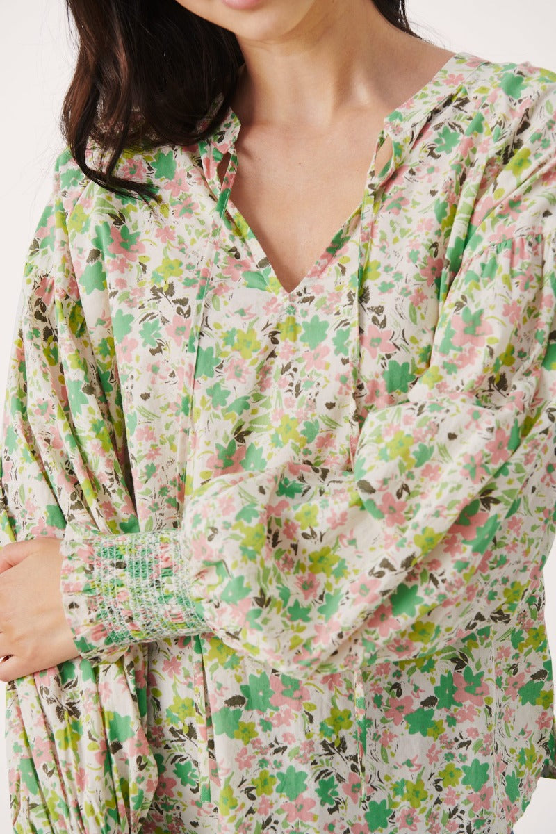 Part Two | Namis Print Blouse | Green Flower