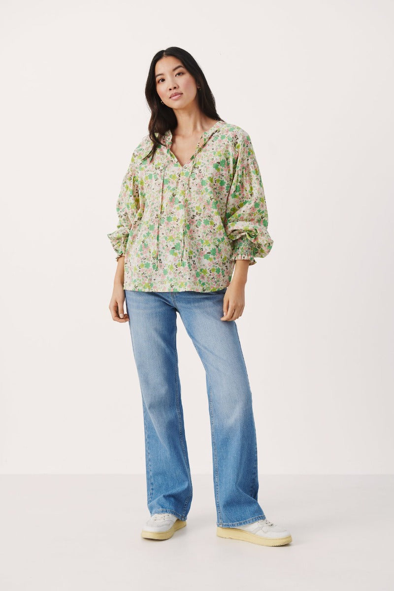 Part Two | Namis Print Blouse | Green Flower