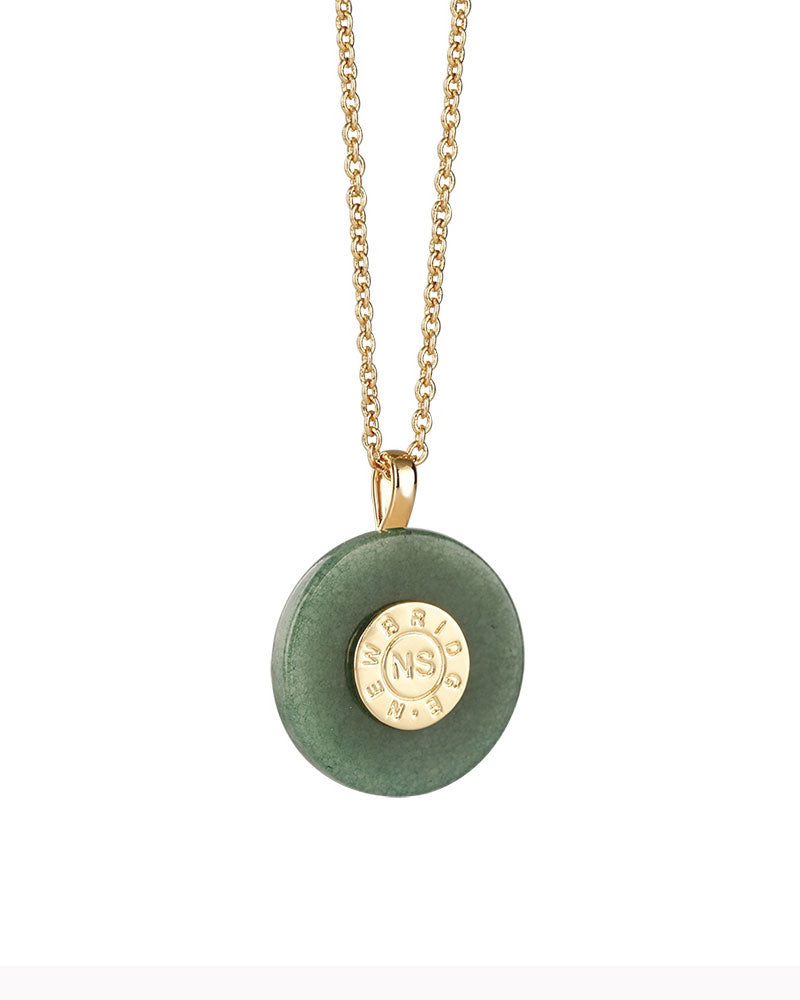 Newbridge Silverware circular green stone pendant