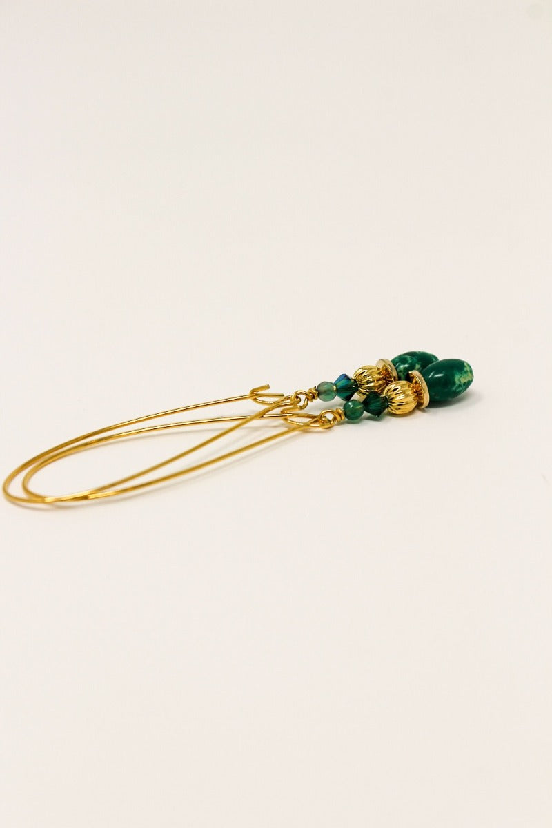 K Kajoux | Wilde Emerald Elegant Earrings - Long