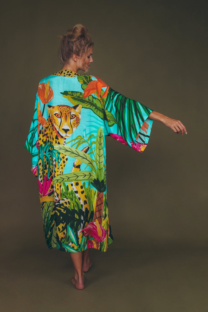 Powder | Cheetah Kimono Gown - Long