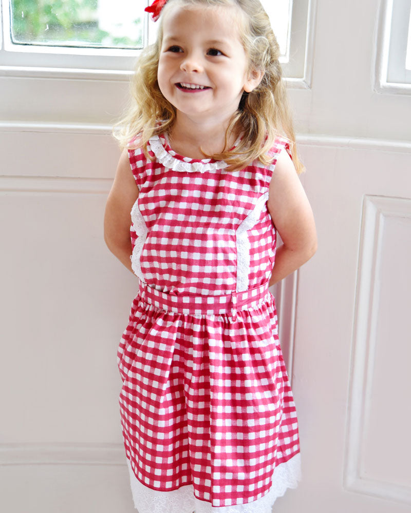 Powell Craft | Cotton Red & White Check Dress
