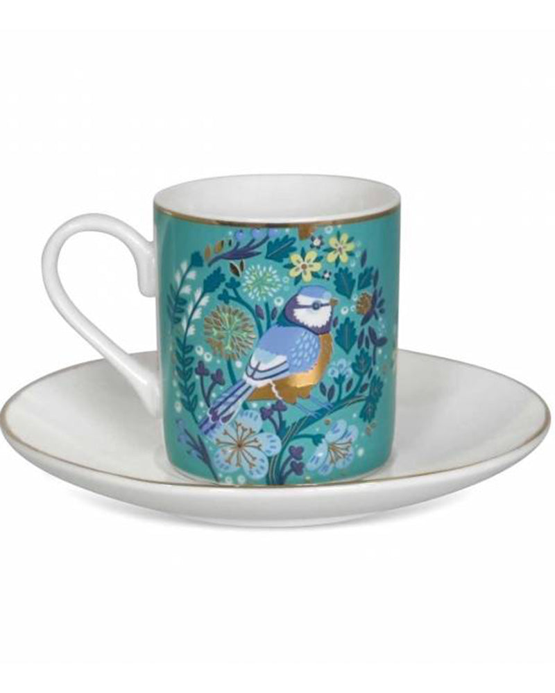 Tipperary Crystal | Birdy Set of 2 Robin & Blue Tit Espresso Cups