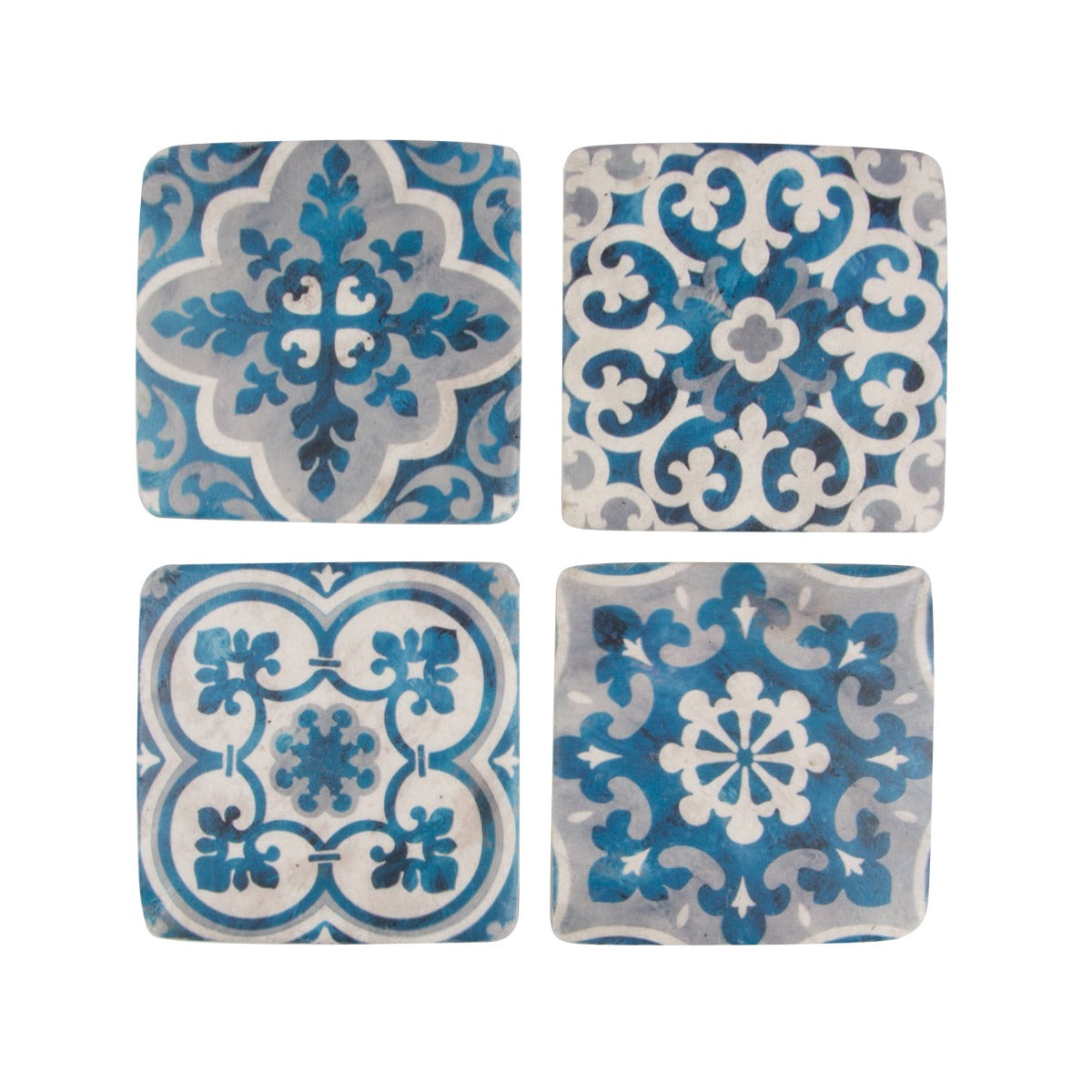 Sass and Belle | Santorini Mosaic Coasters Set Of Four -Blue