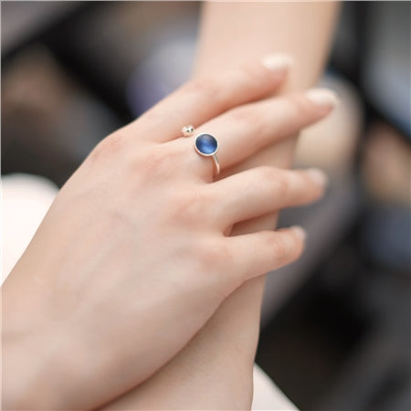 Newbridge Silverware | Ring with Blue and Clear Stone Settings
