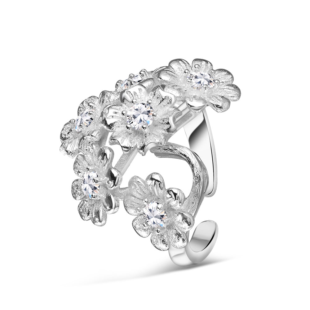 Newbridge Silverware | Silver Plated Floral Cluster Ring