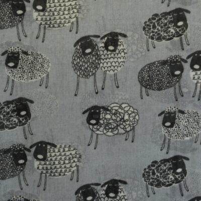 Erin Knitwear | Sketch Sheep Scarf Silver