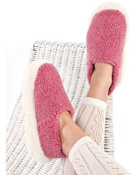 Sheep By The Sea Merino Wool Slippers Pink
