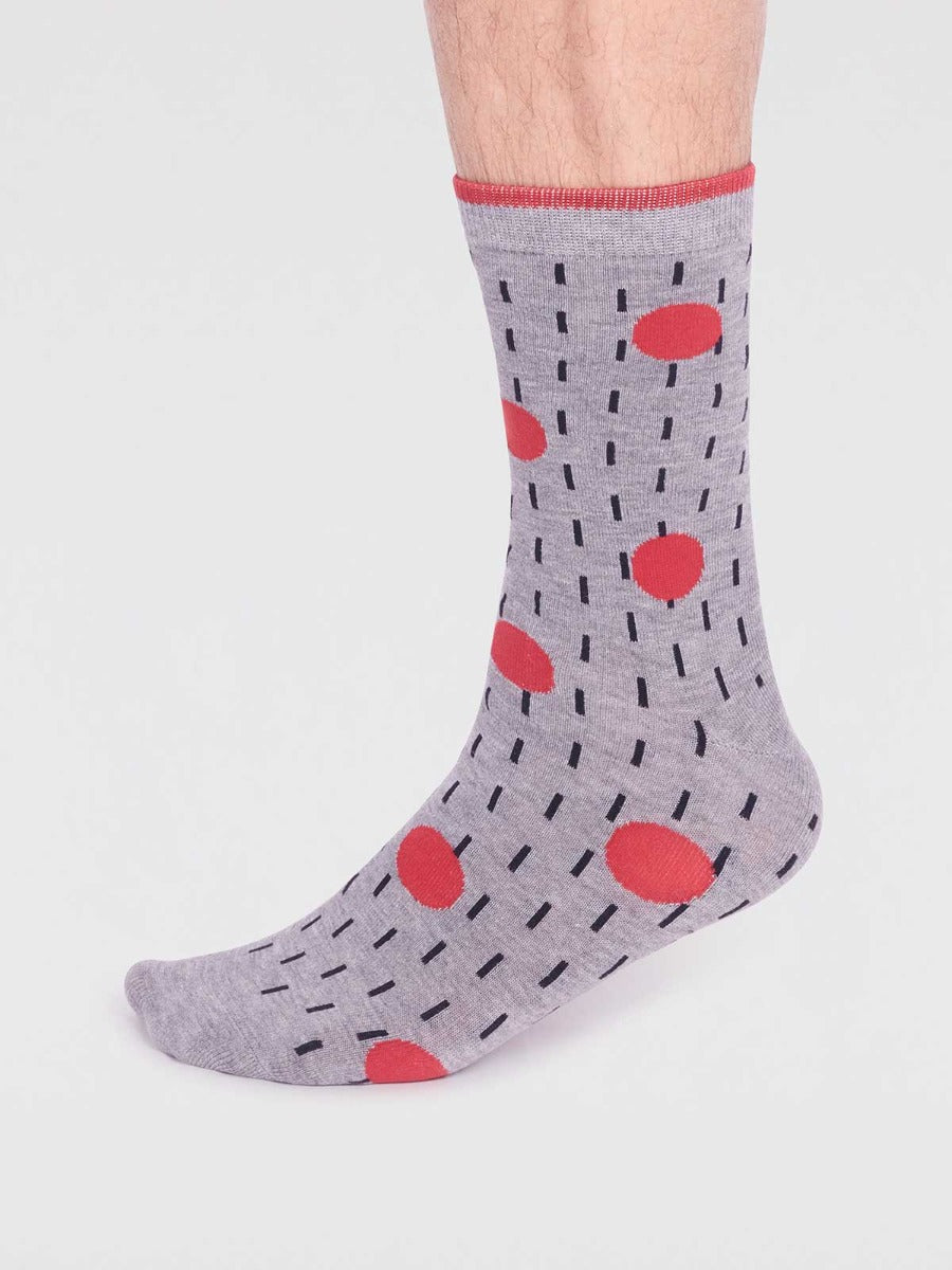 Thought | Leroy Spot Socks - Grey Marle