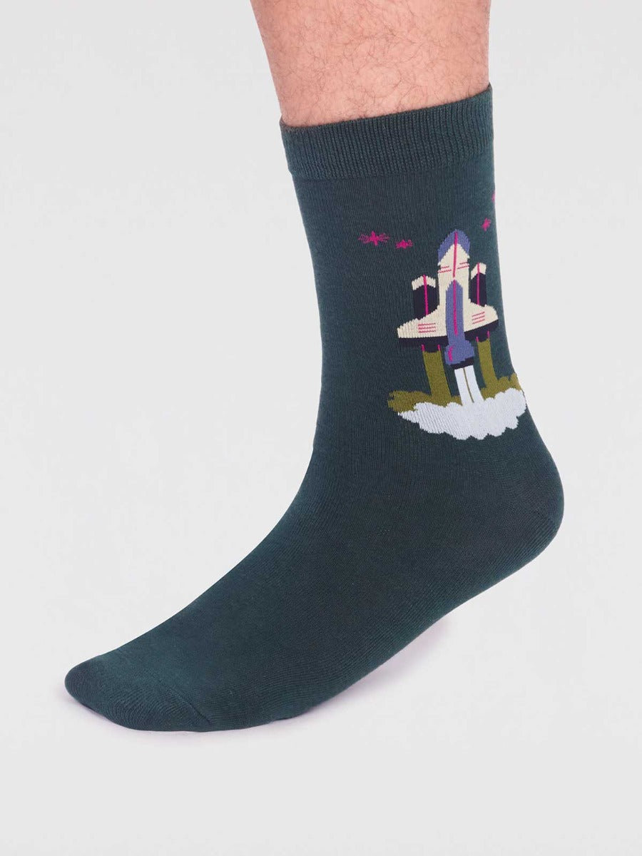 Thought | Onyx Rocket Socks - Forest Green