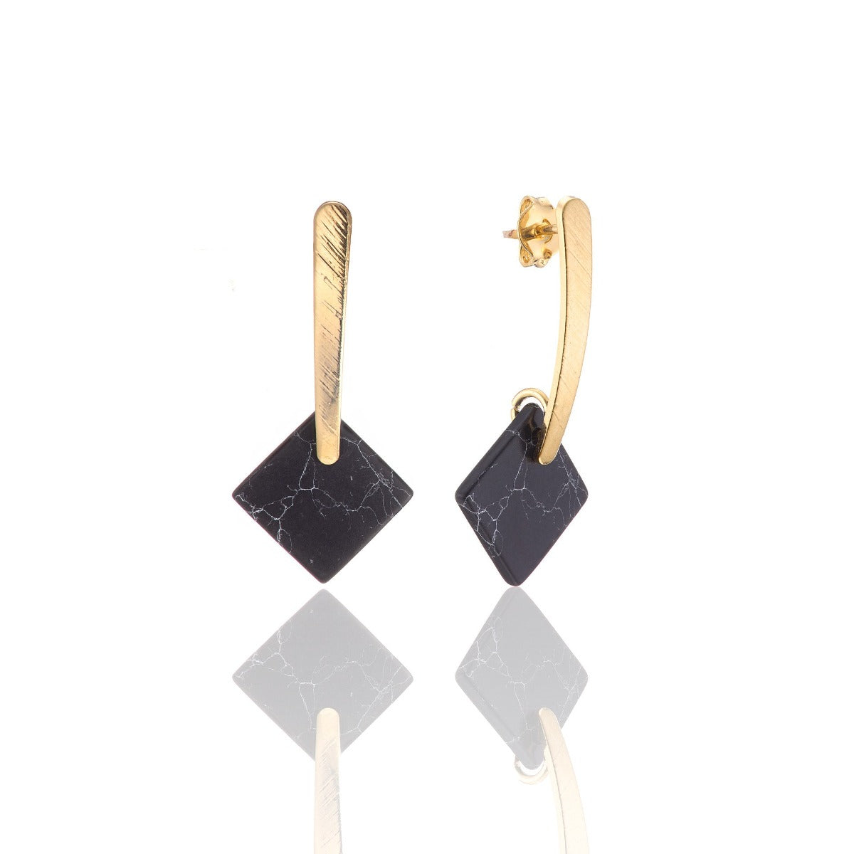 Scribble and Stone | Marble Square Drops - Black