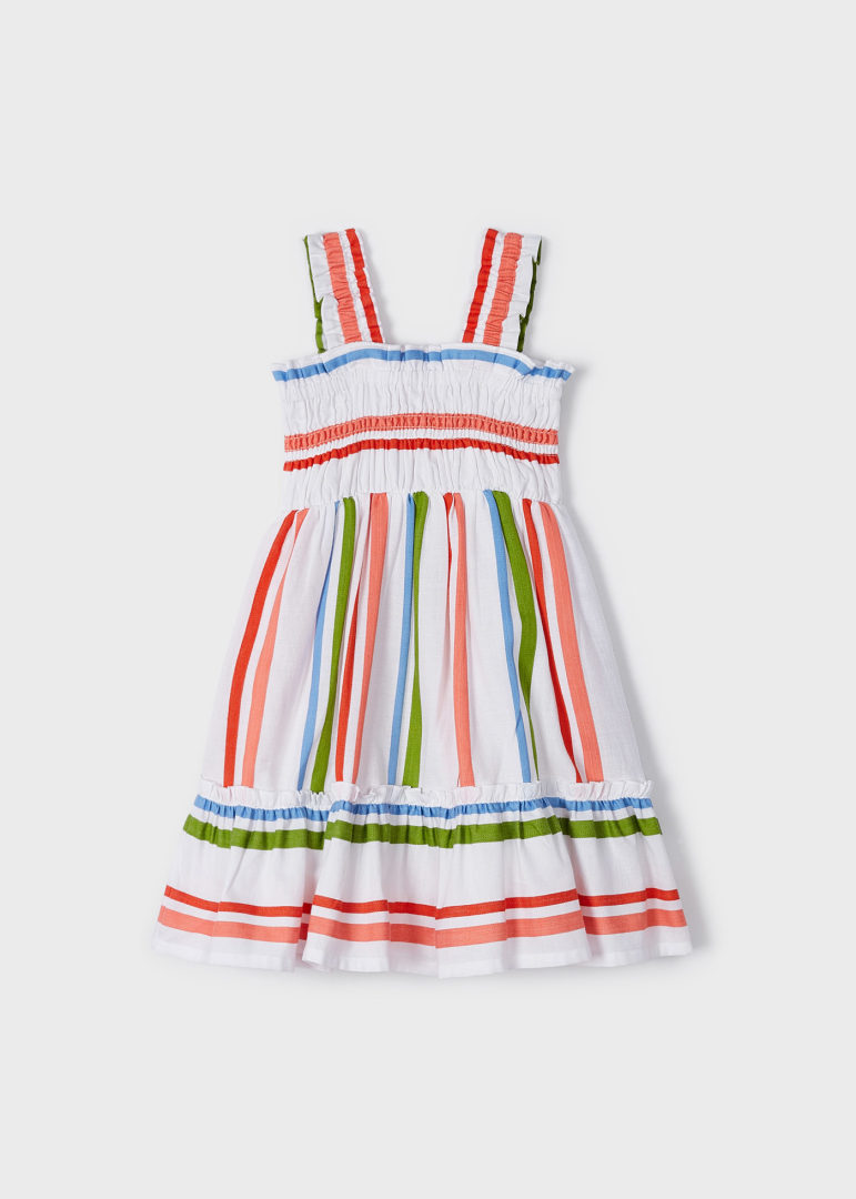 Mayoral | Striped Dress | Peach