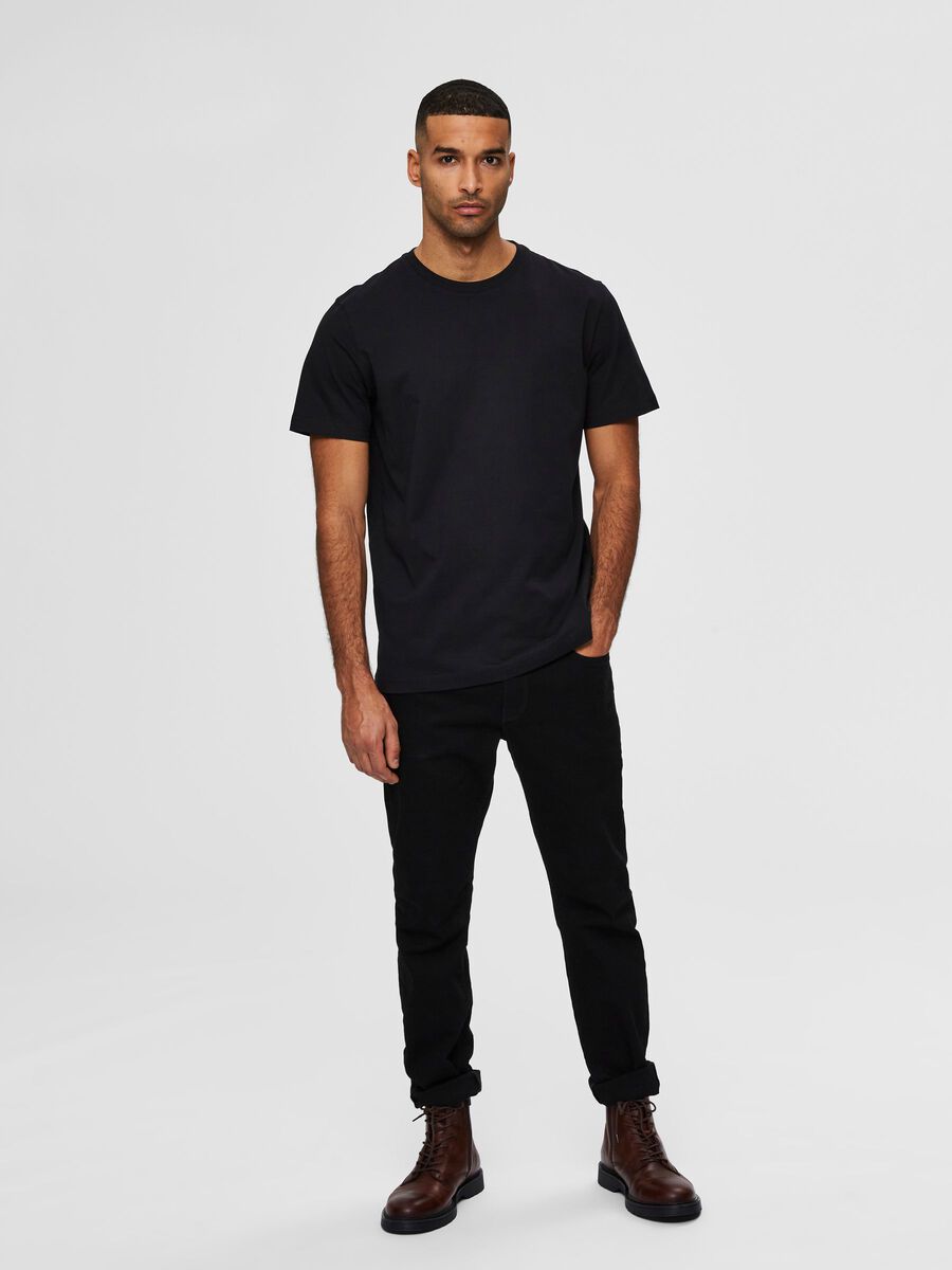 Selected Homme | Cotton T-Shirt | Black