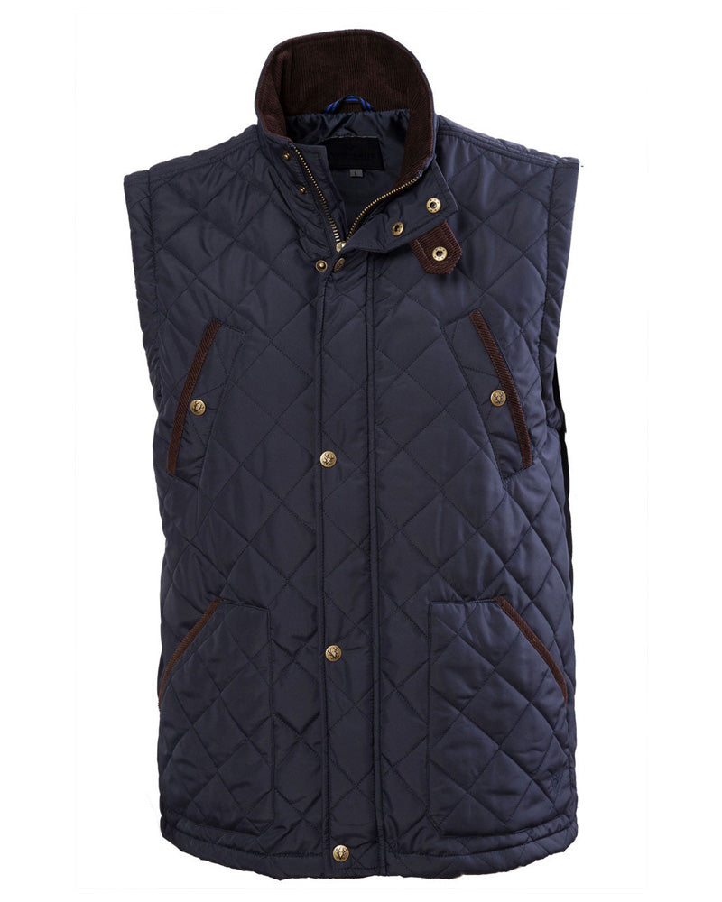 Vedoneire | Quilted Gilet with Pockets-Navy