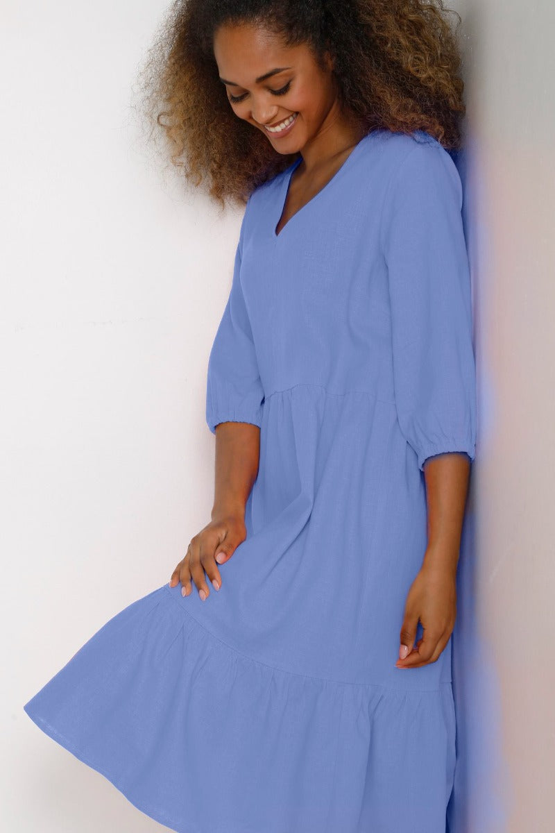 Cream | Venta Tunic Dress- Vista Blue