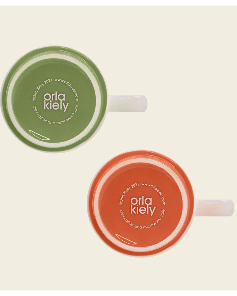 Orla Kiely | Bubblegum and Basil Flower Stacking Mug Set Of Two