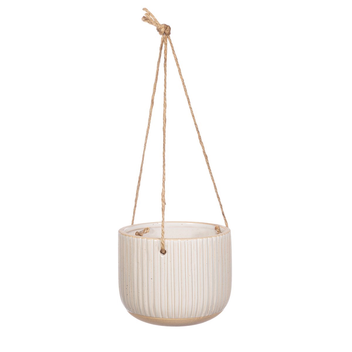 Sass and Belle | Grooved Hanging Planter - Off White