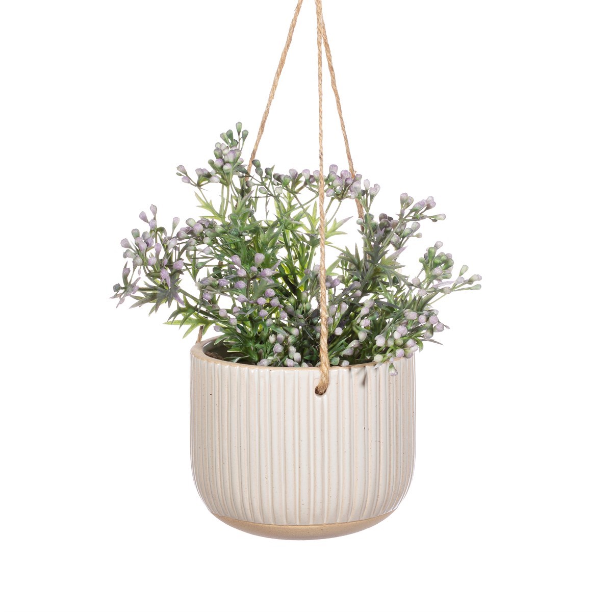 Sass and Belle | Grooved Hanging Planter - Off White