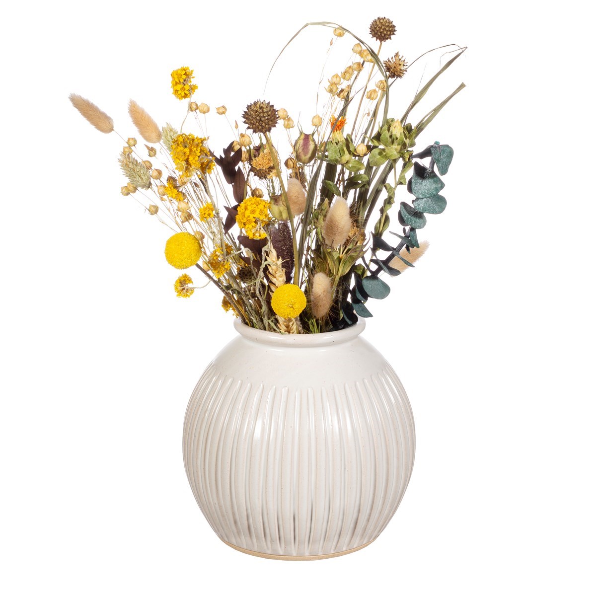 Sass and Belle | Grooved Large Vase - White