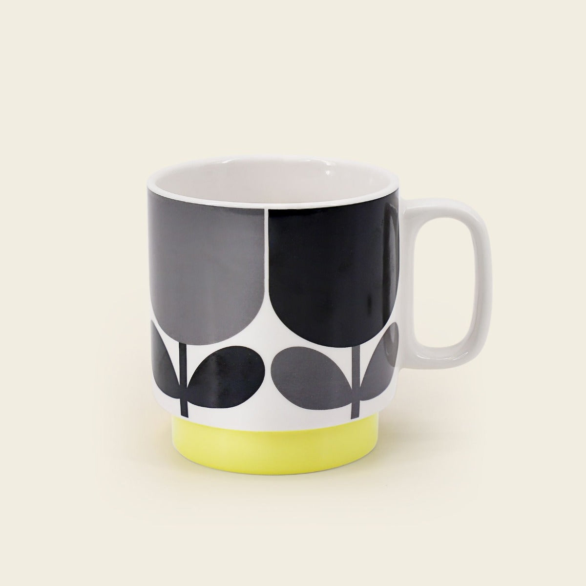 Orla Kiely | Flower Slate And Ochre Mug Set Of Two